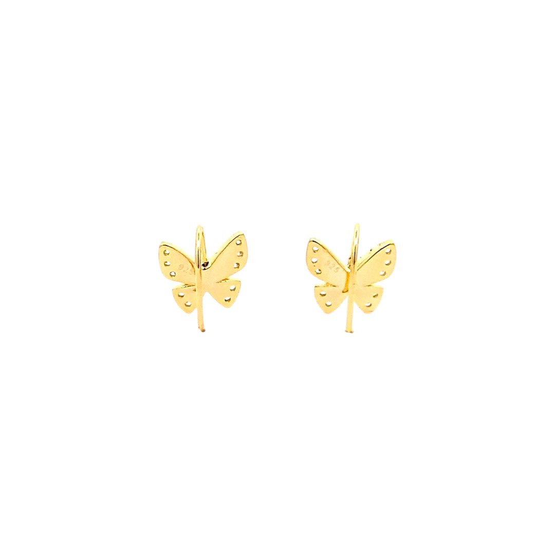 Twilight Butterfly Earrings (Pure Silver) - Gold